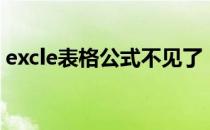 excle表格公式不见了（excle表格公式编写）