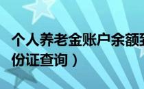 个人养老金账户余额到哪去查（养老金查询身份证查询）