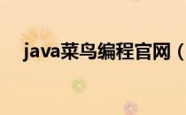 java菜鸟编程官网（java教程菜鸟教程）