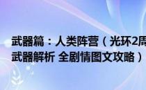 武器篇：人类阵营（光环2周年版全任务流程攻略 全收集全武器解析 全剧情图文攻略）