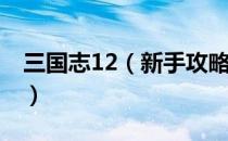 三国志12（新手攻略要点 沉稳打法心得技巧）