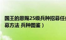 国王的恩赐25级兵种招募任务（红龙骨龙奇美拉天界战士招募方法 兵种图鉴）