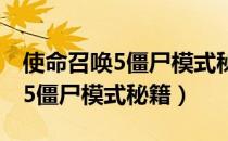 使命召唤5僵尸模式秘籍怎么使用（使命召唤5僵尸模式秘籍）