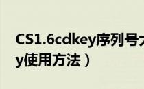 CS1.6cdkey序列号大全（反恐精英1.6cdkey使用方法）