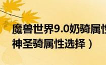 魔兽世界9.0奶骑属性优先级推荐（wow9.0神圣骑属性选择）