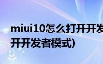 miui10怎么打开开发者模式(MIUI12怎么打开开发者模式)