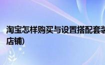 淘宝怎样购买与设置搭配套装(淘宝怎样购买与设置搭配套装店铺)