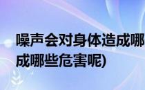 噪声会对身体造成哪些危害(噪声会对身体造成哪些危害呢)