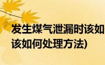 发生煤气泄漏时该如何处理(发生煤气泄漏时该如何处理方法)