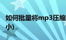 如何批量将mp3压缩变小(怎么把mp3文件缩小)