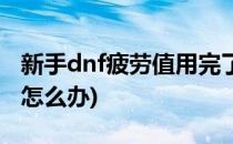 新手dnf疲劳值用完了怎么办(dnf疲劳用不完怎么办)