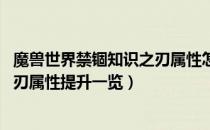 魔兽世界禁锢知识之刃属性怎么样（wow怀旧服禁锢知识之刃属性提升一览）