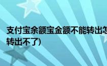 支付宝余额宝金额不能转出怎么查看原因(支付宝余额宝怎么转出不了)