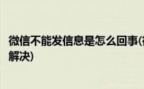 微信不能发信息是怎么回事(微信不能发信息是怎么回事怎么解决)