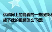 优酷网上的能看的一些视频不能下载怎样能下载(优酷视频不能下载的视频怎么下载)