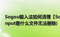 Sogou输入法如何清理【SogouInput文件删除】(sogouinput是什么文件无法删除)