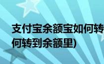 支付宝余额宝如何转到余额(支付宝余额宝如何转到余额里)