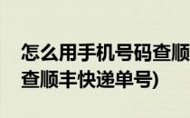 怎么用手机号码查顺丰快递(怎么用手机号码查顺丰快递单号)