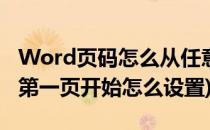 Word页码怎么从任意一页开始(word页码从第一页开始怎么设置)