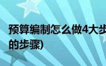 预算编制怎么做4大步骤一步一步来(预算编制的步骤)