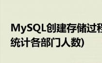 MySQL创建存储过程(MySQL创建存储过程统计各部门人数)