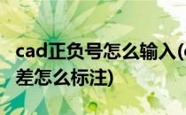 cad正负号怎么输入(cad正负号怎么输入负公差怎么标注)