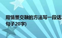 用情景交融的方法写一段话20字(用情景交融的方法写一个句子20字)