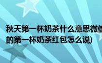 秋天第一杯奶茶什么意思微信奶茶红包怎样发(给姐妹发秋天的第一杯奶茶红包怎么说)