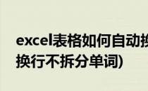 excel表格如何自动换行(excel表格如何自动换行不拆分单词)