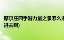 摩尔庄园手游力量之泉怎么进去(摩尔庄园手游力量之泉怎么进去啊)