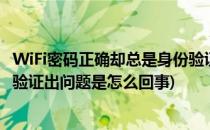 WiFi密码正确却总是身份验证出现问题怎么办(wifi老是身份验证出问题是怎么回事)