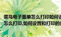 菜鸟电子面单怎么打印如何设置和打印的步骤(菜鸟电子面单怎么打印,如何设置和打印的步骤图片)