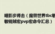 暗影步肾击（魔兽世界tbc敏锐贼宏大全 wow70tbc怀旧服敏锐贼宏pvp宏命令汇总）