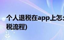 个人退税在app上怎么操作2022(app个人退税流程)