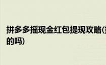 拼多多摇现金红包提现攻略(拼多多摇现金红包提现攻略是真的吗)