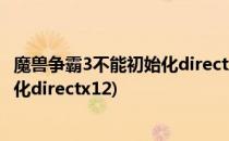 魔兽争霸3不能初始化directx 解决方案(魔兽争霸3不能初始化directx12)