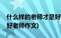 什么样的老师才是好老师(什么样的老师才是好老师作文)