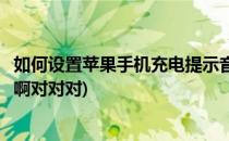 如何设置苹果手机充电提示音(如何设置苹果手机充电提示音啊对对对)