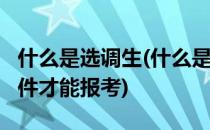 什么是选调生(什么是选调生?需要满足哪些条件才能报考)