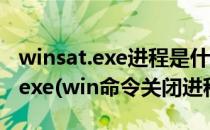 winsat.exe进程是什么怎样关闭禁止winsat.exe(win命令关闭进程)