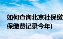 如何查询北京社保缴费记录(如何查询北京社保缴费记录今年)