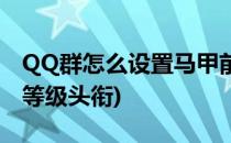 QQ群怎么设置马甲前缀等级级别(QQ群设置等级头衔)