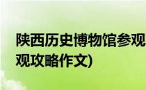 陕西历史博物馆参观攻略(陕西历史博物馆参观攻略作文)