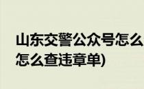 山东交警公众号怎么查违章(山东交警公众号怎么查违章单)