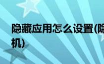 隐藏应用怎么设置(隐藏应用怎么设置荣耀手机)