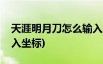 天涯明月刀怎么输入坐标(天涯明月刀如何输入坐标)