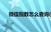 微信指数怎么查询(微信指数在线查询)