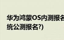 华为鸿蒙OS内测报名在哪(华为鸿蒙os2.0系统公测报名?)