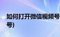 如何打开微信视频号(电脑如何打开微信视频号)