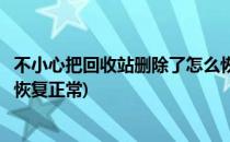 不小心把回收站删除了怎么恢复(不小心把回收站删除了怎么恢复正常)